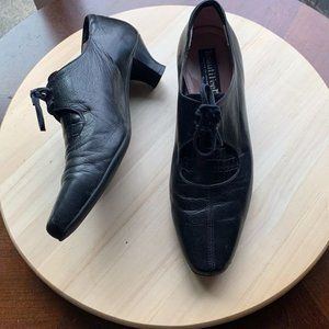 Beautifeel Women's Lace Up Shoe Size 38 Black Low Heel Pump Dress USA size 7 7.5